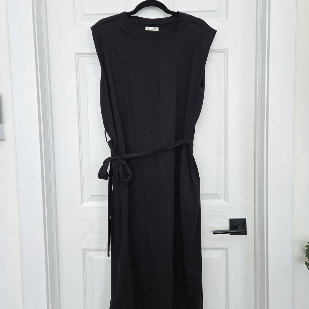 Dex Black Midi Dress with Belt